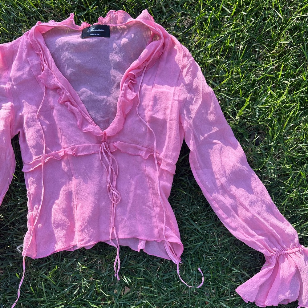 ❌❌ SOLD ❌❌ Blumarine Pink Ruffle Top